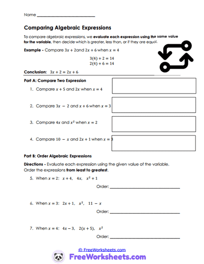 Expression Match Worksheet