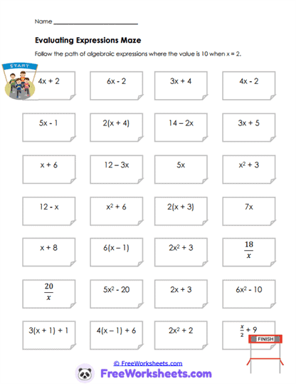 Maze Paths Worksheet