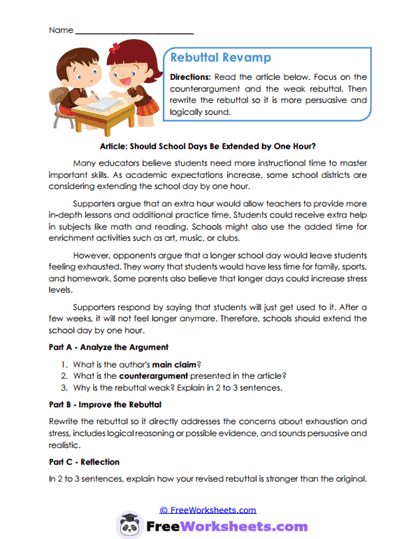 7th Grade Analyzing Arguments Worksheet Collection