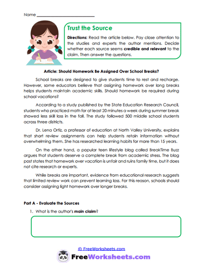 Source Check Worksheet