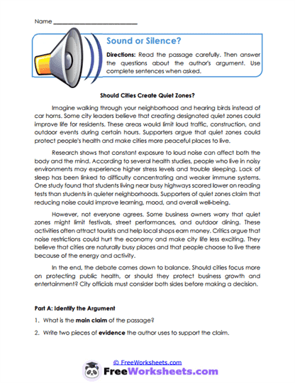 Sound or Silence? Worksheet
