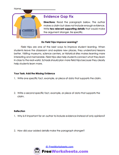 Build an Argument Worksheet