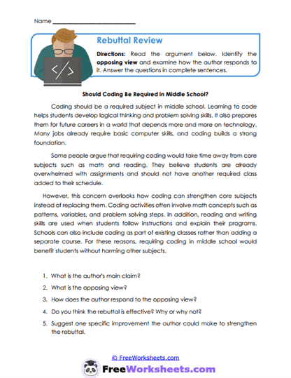 Final Verdict Worksheet