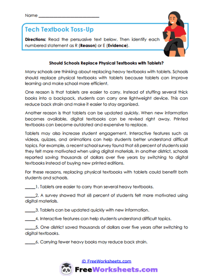 Tech Debate Worksheet