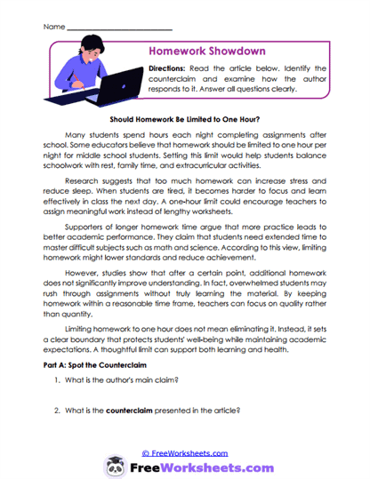 Counterclaim Review Worksheet