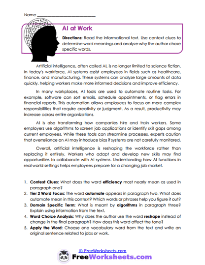 AI at Work Worksheet