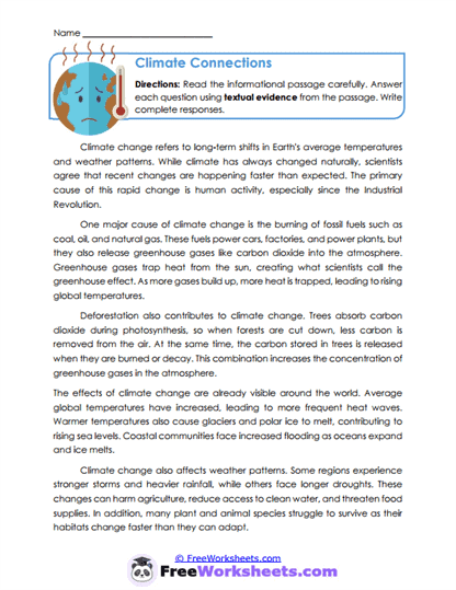 Climate Connections Worksheet