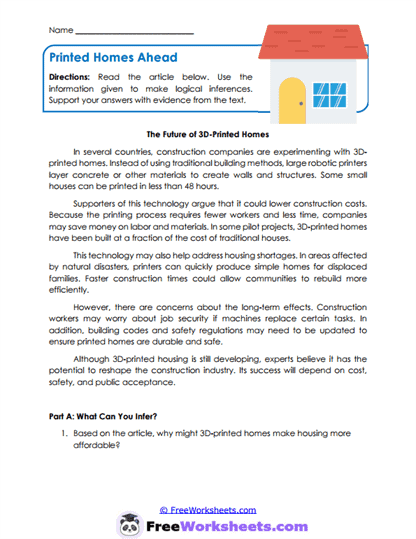 Housing Futures Worksheet