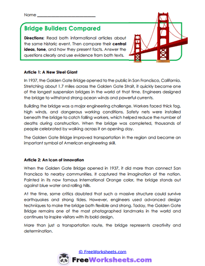 Main Idea Map Worksheet