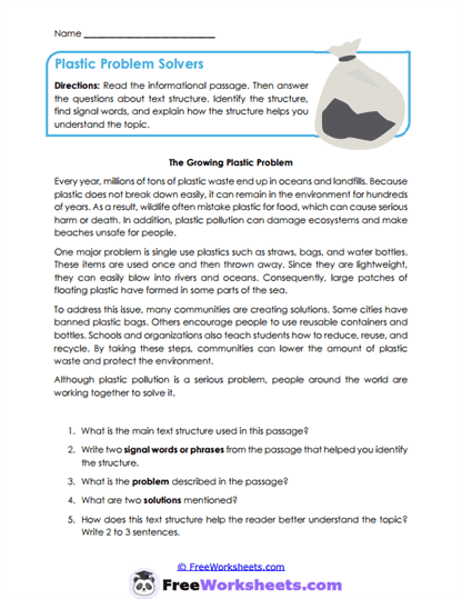 Plastic Solvers Worksheet