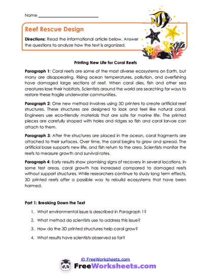 Reef Rescue Design Worksheet