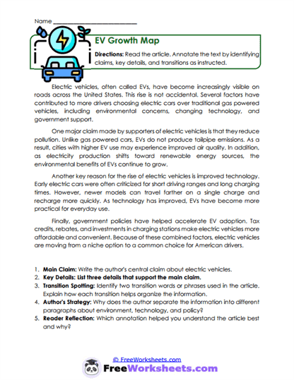 EV Growth Map Worksheet