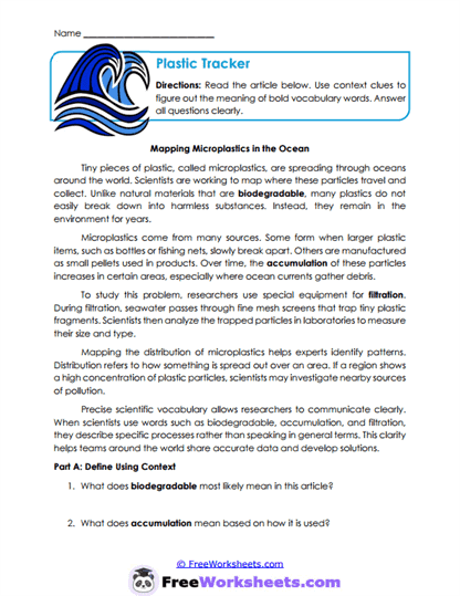 Vocabulary Mapping Worksheet