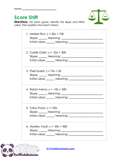 Game Models Worksheet