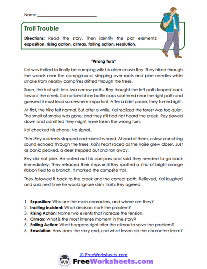 Trail Trouble Worksheet