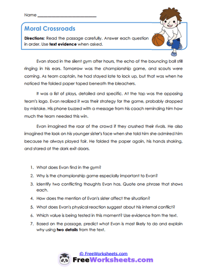Moral Crossroads Worksheet