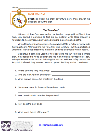 Trail Trouble Worksheet
