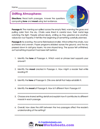 Shifting Atmospheres Worksheet