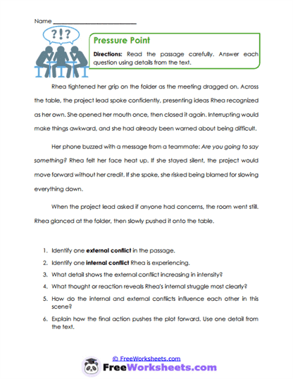 Pressure Point Worksheet