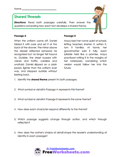 Shared Threads Worksheet