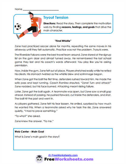 Tryout Tension Worksheet