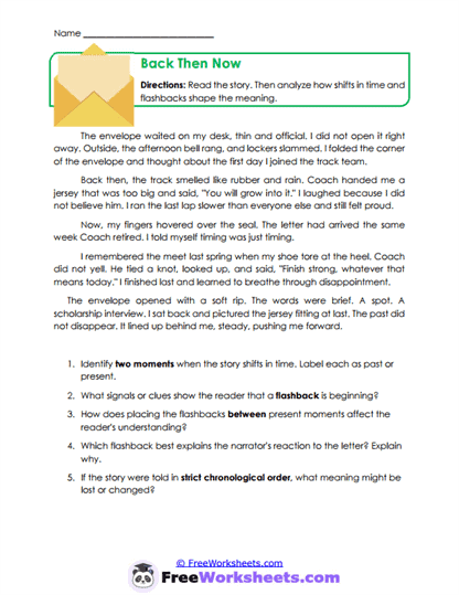 Back Then Now Worksheet