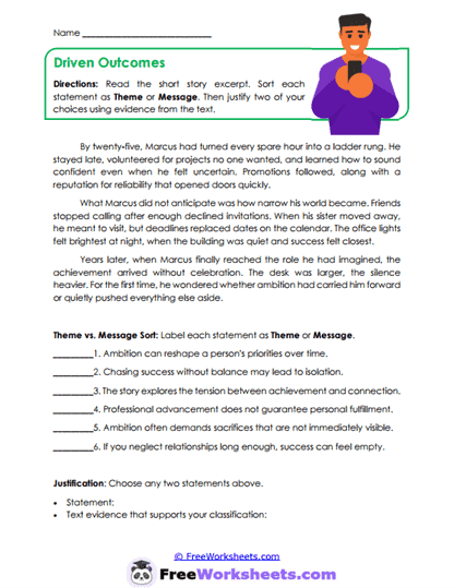 Driven Outcomes Worksheet