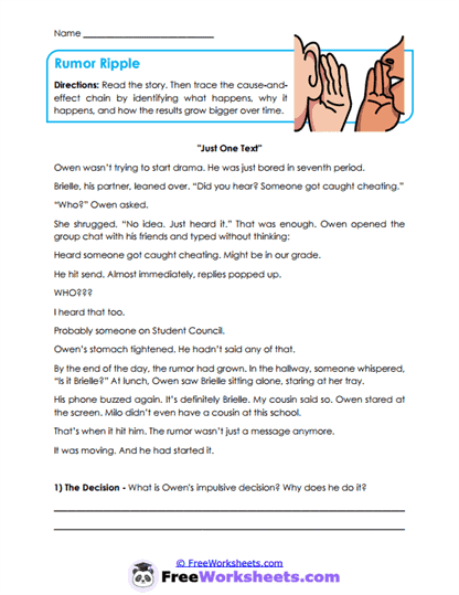 Rumor Ripple Worksheet