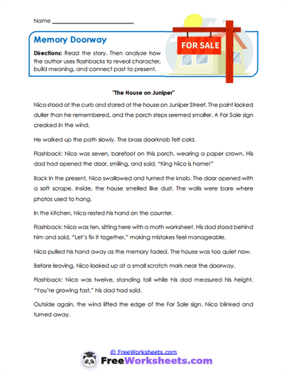 Memory Doorway Worksheet