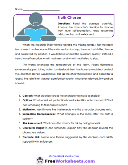 Truth Chosen Worksheet