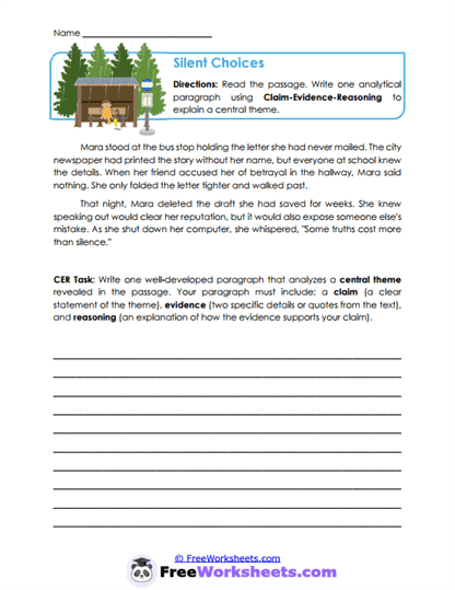 Silent Choices Worksheet