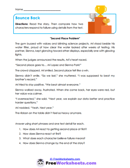 Bounce Back Worksheet