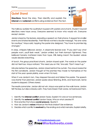 Quiet Stand Worksheet