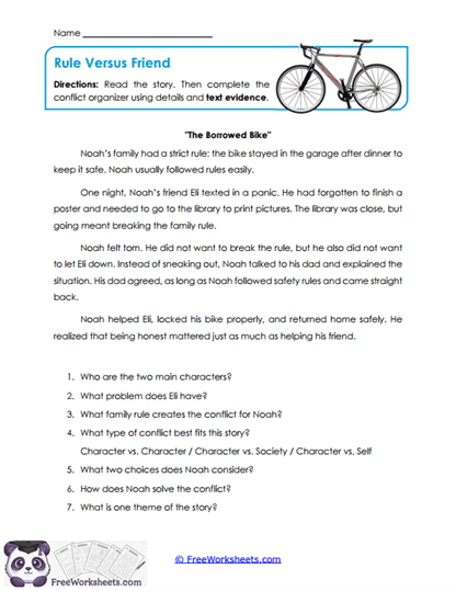 Rule Versus Friend Worksheet