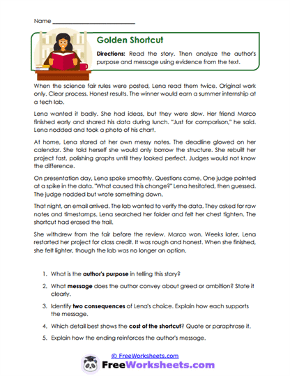 Golden Shortcut Worksheet