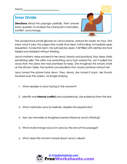 Inner Divide Worksheet