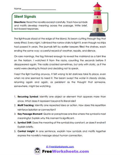 Silent Signals Worksheet