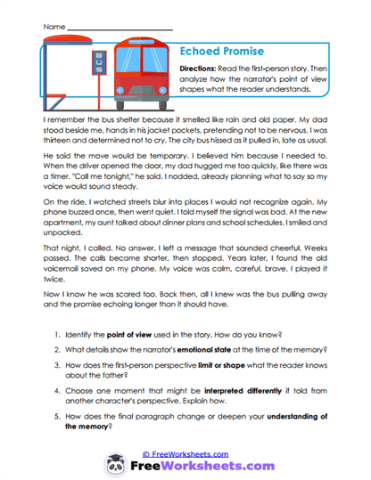 Echoed Promise Worksheet