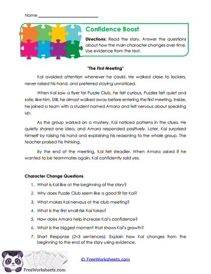 Grade 6 Analyzing Literature Worksheet Collection
