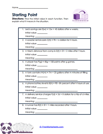 Initial Values Worksheet