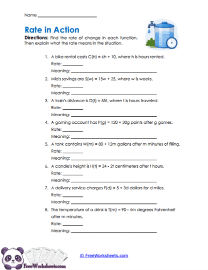 Rate Interpretations Worksheet