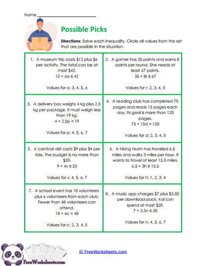 Valid Values Worksheet