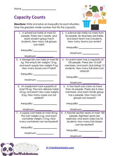 Capacity Limits Worksheet