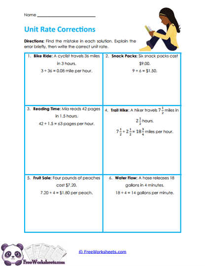 Rate Repairs Worksheet