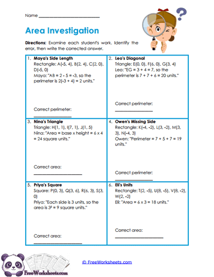 Error Investigation Worksheet