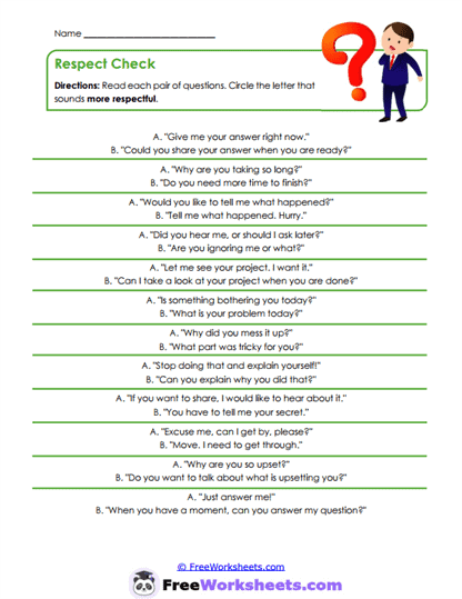 Respect Check Worksheet