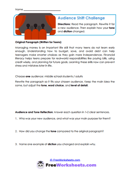 Audience Shift Challenge Worksheet