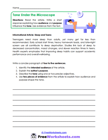 Tone Under the Microscope Worksheet