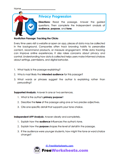 Privacy Progression Worksheet