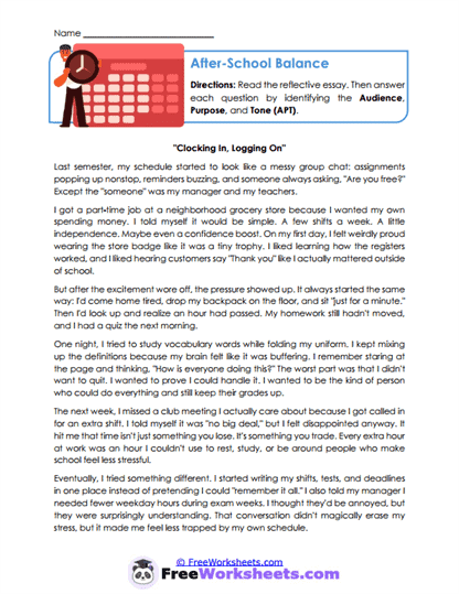 Student Voice Worksheet